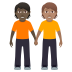 🧑🏿‍🤝‍🧑🏽 people holding hands: dark skin tone, medium skin tone display on JoyPixels